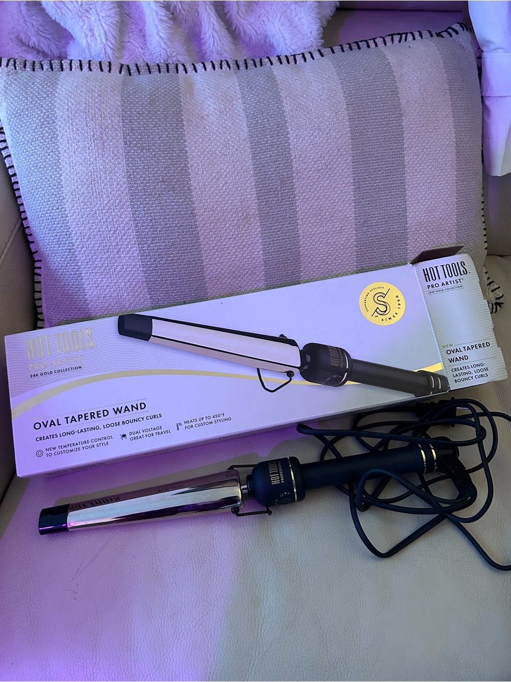 Hot Tools Oval Tapered Wand Gold